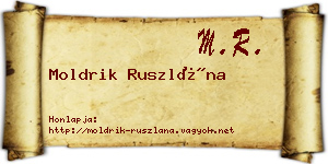 Moldrik Ruszlána névjegykártya